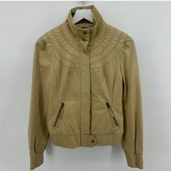 IDRA ANTHROPOLOGIE tan leather jacket - Picture 1 of 11